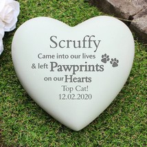 Dog Memorial Personalised PawPrints Heart Memorial Dog Lovers Gift Pet M... - £18.02 GBP