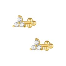 925 Silver Three Ball CZ Diamond Earrings - $39.90