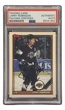 Larry Robinson Autografato 1991 Topps #458 Los Angeles Kings Hockey Scheda PSA / - £29.57 GBP