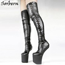 Women Boots Over The Knee Shoes Brands Thigh High Boots For Women Platform Heell - £239.68 GBP