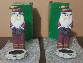 Global Innovations Santa Claus Hugs &amp; Kisses Pillar Candle Holder #2642 ... - $32.30