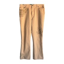 Lauren Jeans Co. Ralph Lauren Women’s Size 10  Beige Jeans Brown Floral ... - $271.08 MXN