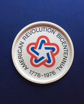 Vintage 70s 1776-1976 bicentennial round metal 11" tray