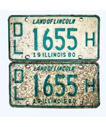 1980 United States Illinois Dealer Passenger License Plate DL 1655 H - $24.27 CAD