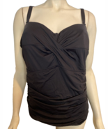 Lands&#39; End Women&#39;s Twist Front One Piece Swimsuit Black 18W - $45.60 CAD