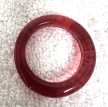 Vintage Chinese Pink Rose Peking Glass Hoop Ring Sewing Basket Handle 1 ... - $9.41