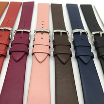 16mm/18mm Grain Leather 8 Colors Smooth Texture Watch Strap/Band (Universal) - £4.91 GBP