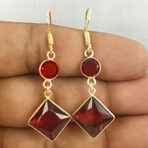 925 Sterling Silver Ruby Silver/ Gold / Rose Gold Plated Earrings Women Gift - £26.17 GBP+