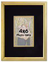 Elegant Gold Leaf Picture Frame for 4x6 Photo w/ Double Matting -3 Mats included - £22.42 GBP