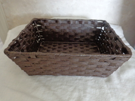 Rectangular Dark Brown Wicker Basket. 8x10 inches (#3109) - £20.09 GBP