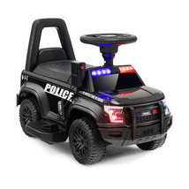 6V Kids Ride On Police Car with Real Megaphone and Siren Flashing Lights-Black - - $192.78 CAD