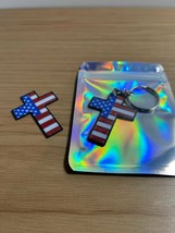 3D Printed American Flag Cross Keychain: Patriotic Christian Gift - $4.99