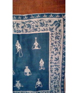 Faith Austin Kimball Blue Handkerchief NWT Urn Print  - £21.89 GBP