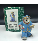 Fitz Floyd Holiday Hamlet Christmas Figurine nib box Conductor train bea... - $29.65