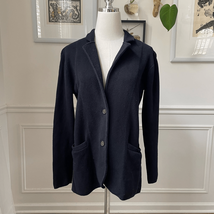 J. Crew Factory Womens Small Schoolboy Sweater Knit Blazer Black G3909 - $674.44 MXN