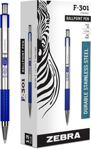 F-301 Retractable Ballpoint Pen, Stainless Steel Barrel, Fine Point, 0.7... - $28.97