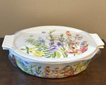 Grace&#39;s Pantry 3 in 1  Oval Baker Casserole w/ Lid Floral Birds Lavender... - £32.12 GBP