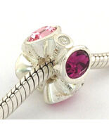 Authentic Chamilia Majestic Ovals Pink Cz 925 Silver Bead Charm 2083-020... - €25,28 EUR