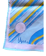 1970s Vera Neumann Scarf Disco Long White Blue Vintage Head Neck Wrap Ra... - $561.62 MXN