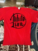 White Lion 80&#39;sHeavy Metal Band Red  T Shirt Sz  Medium - £25.60 GBP