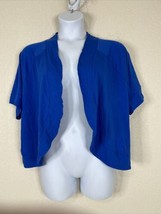 NWT Avenue Womens Plus Size 22/24 (2X) Blue Knit Crop Open Front Cardigan - £15.54 GBP