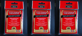 3 Cardboard Gold Super Premium Penny Standard Card Sleeves (100 Per Pack) - £6.28 GBP