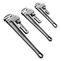 VEVOR 3-Piece Pipe Wrench Set, 10" 14" 18" Aluminum Straight Pipe Wrench - $40.90