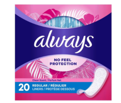 Always Thin, No Feel Protection Daily Liners, Regular Absorbency Scented... - $10.99