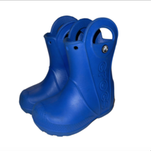 Crocs Handle It Blue Pull On Rain Boots Kids Child Toddler 6 C6 Rubber Boy Girl - £18.37 GBP