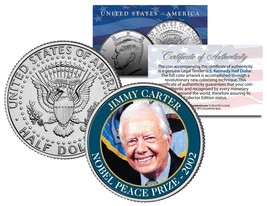 JIMMY CARTER * 2002 NOBEL PEACE PRIZE * Colorized JFK Half Dollar U.S. Coin - £6.70 GBP