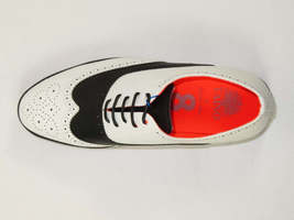 Men's Shoes The Priority L TAYNO Leather Wingtip Dressy Sneaker White/Black image 6