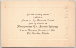Dance Hostess House 1924 Second Infantry Fort Sheridan Illinois Invitati... - £11.95 GBP