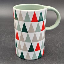 Starbucks Coffee 2017 Triangle Christmas Tree Holiday Teal Ceramic 12 oz... - $14.84