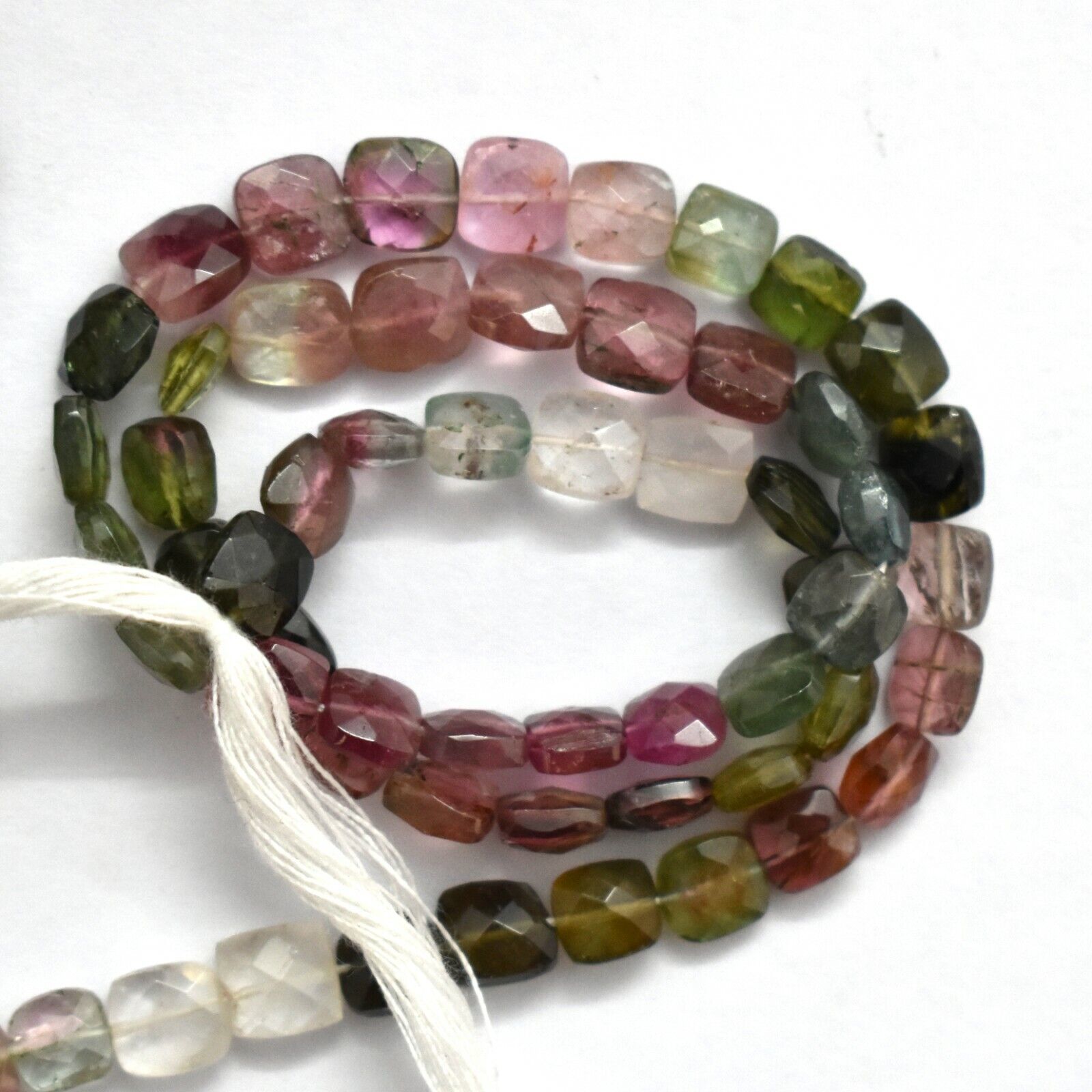 Primary image for Naturel Multi Tourmaline 6-7mm Briolette Coussin Forme Pierre Perles 13 " Strand