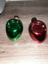 (2) Christmas Ornament Tea Light HOLDER-SHAPED Like An Ornament 1 Red &amp; 1 Green - £12.49 GBP