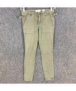 Hei Hei Anthropologie Pants Women&#39;s Size 26 Skinny Leg Cotton Blend Green - $529.88 MXN