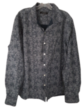 WestzeroOne XXL Mens Collared Shirt Button Down Up Long Sleeve Floral Black - $15.79
