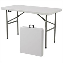 Multipurpose 4-Foot Center Folding Table with Carry Handle - £130.67 GBP