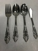 Vintage set 4 pieces silver plate WALLACE serving pieces ornate cutout flatware - £30.82 GBP