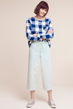 NWT ANTHROPOLOGIE CHINO SKY CROPPED WIDE-LEGS PANTS 28, 29 - £40.05 GBP