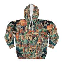 Galactic Metropolis Pattern, Sci-Fi Inspired - Unisex Pullover Hoodie (AOP) - $137.63+