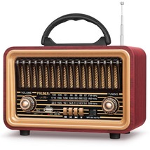 Retro Bluetooth Radio With Rich Bass Speakers,Loud Stereo Sound,Portable... - $51.99