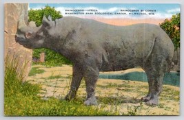 Milwaukee WI Rhinoceros Washington Park Zoological Garden Wisconsin Post... - $5.95