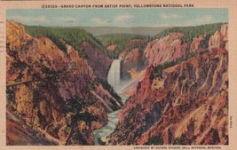 Grand Canyon Artist Point Yellowstone National Park Wyoming WY 1952 Postcard C57 - £2.34 GBP