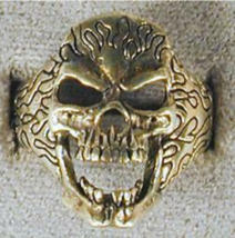 1 Deluxe Crazy Skull Head Silver Biker Ring BR184 Mens Jewelry Rings New Scull - £9.86 GBP