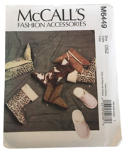 McCalls Sewing Pattern M6449 Fashion Accessories Slippers and Booties Uncut - £5.58 GBP