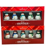 Lot of 2 Hallmark LET IT SNOWMEN Christmas Ornaments Set/5 New In Origin... - £13.30 GBP