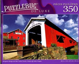 Bridgeton Bridge and Mill, Parke County, Indiana - 350 Pieces Jigsaw Puzzle - $11.87