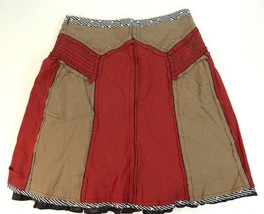 Lux Urban Outfitters  A Line Skirt Red Tan Distressed by Design Womens Size 5 - £31.97 GBP