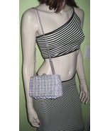 Vintage DU-VAL Metal Evening Bag Silver Purse Handmade Hook Lock - $81.50 CAD